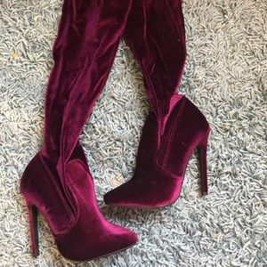 Velvet thigh highs